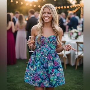 Shoshanna Silk Floral Fit and Flare Dress